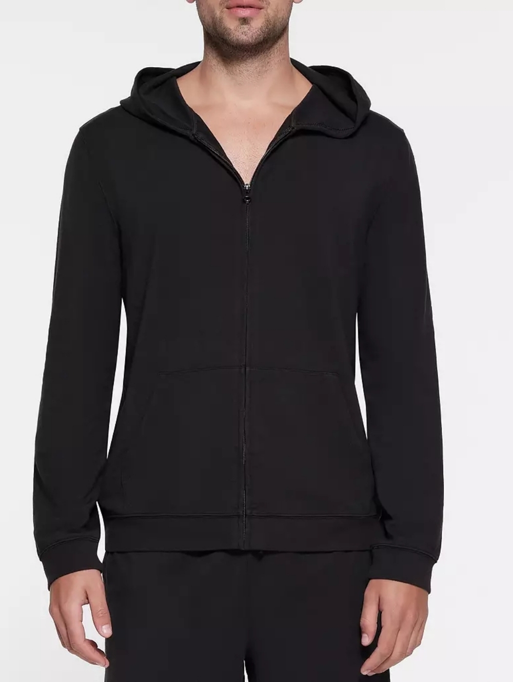 New SKIMS Men's Black Zip-Up Hoodie